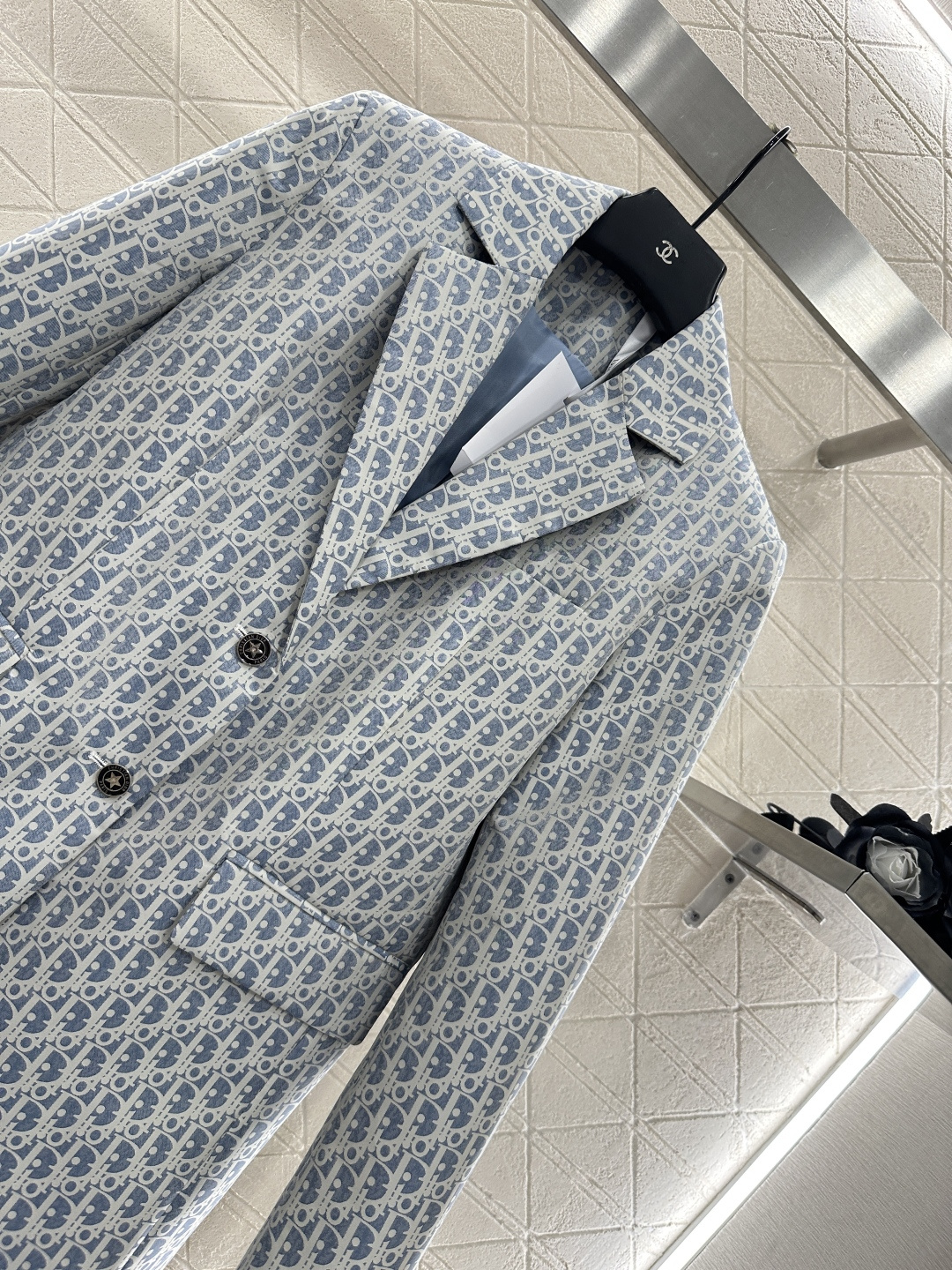 ♥Dio*♥2025新品上架 提花翻领西装外套定制YB进口提花材质 质感高级 挺括有型 翻领正肩西装外套