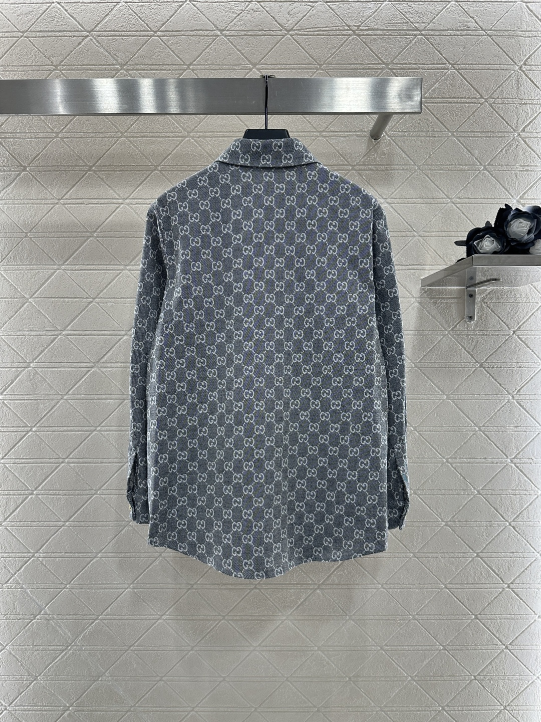 ♥Gucc*♥2025新品上架 提花牛仔衬衣长裤套装定制YB进口提花材质 质感高级 穿搭舒适 翻领衬衫直