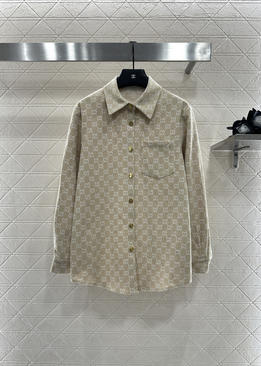 ♥Gucc*♥2025新品上架 提花牛仔衬衣长裤套装定制YB进口提花材质 质感高级 穿搭舒适 翻领衬衫直