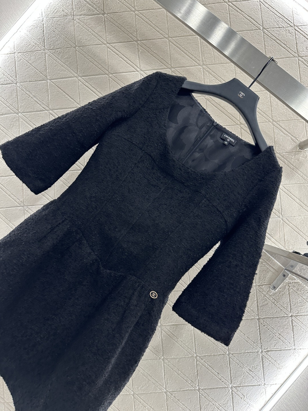 ♥Chane*♥2025新品上架 中袖圆领洋装连衣裙定制YB进口羊毛呢材质 质感高级 穿搭洋气 洋装名媛