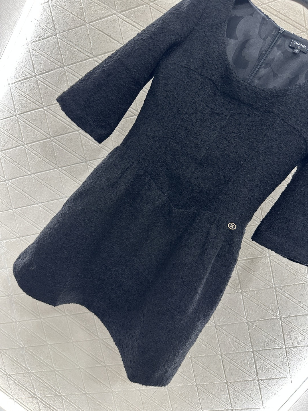 ♥Chane*♥2025新品上架 中袖圆领洋装连衣裙定制YB进口羊毛呢材质 质感高级 穿搭洋气 洋装名媛