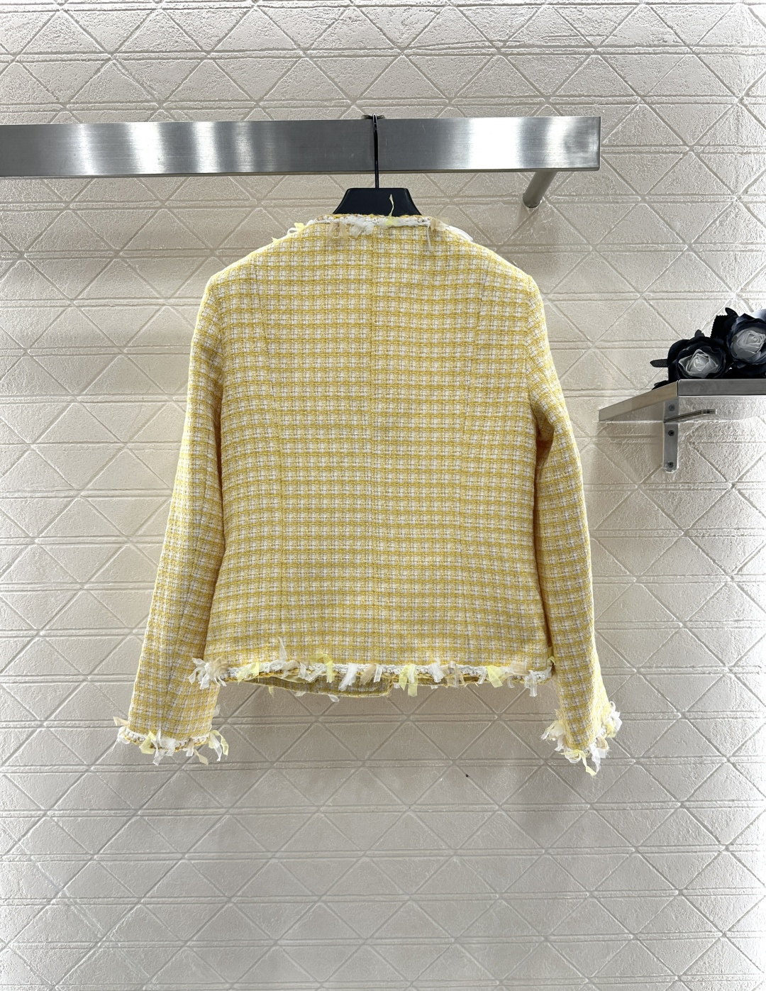 ♥Chane*♥2025新品上架 絮状捆边山茶花洋装外套定制YB进口羊毛呢材质 肌理明显 质感上乘 粗花