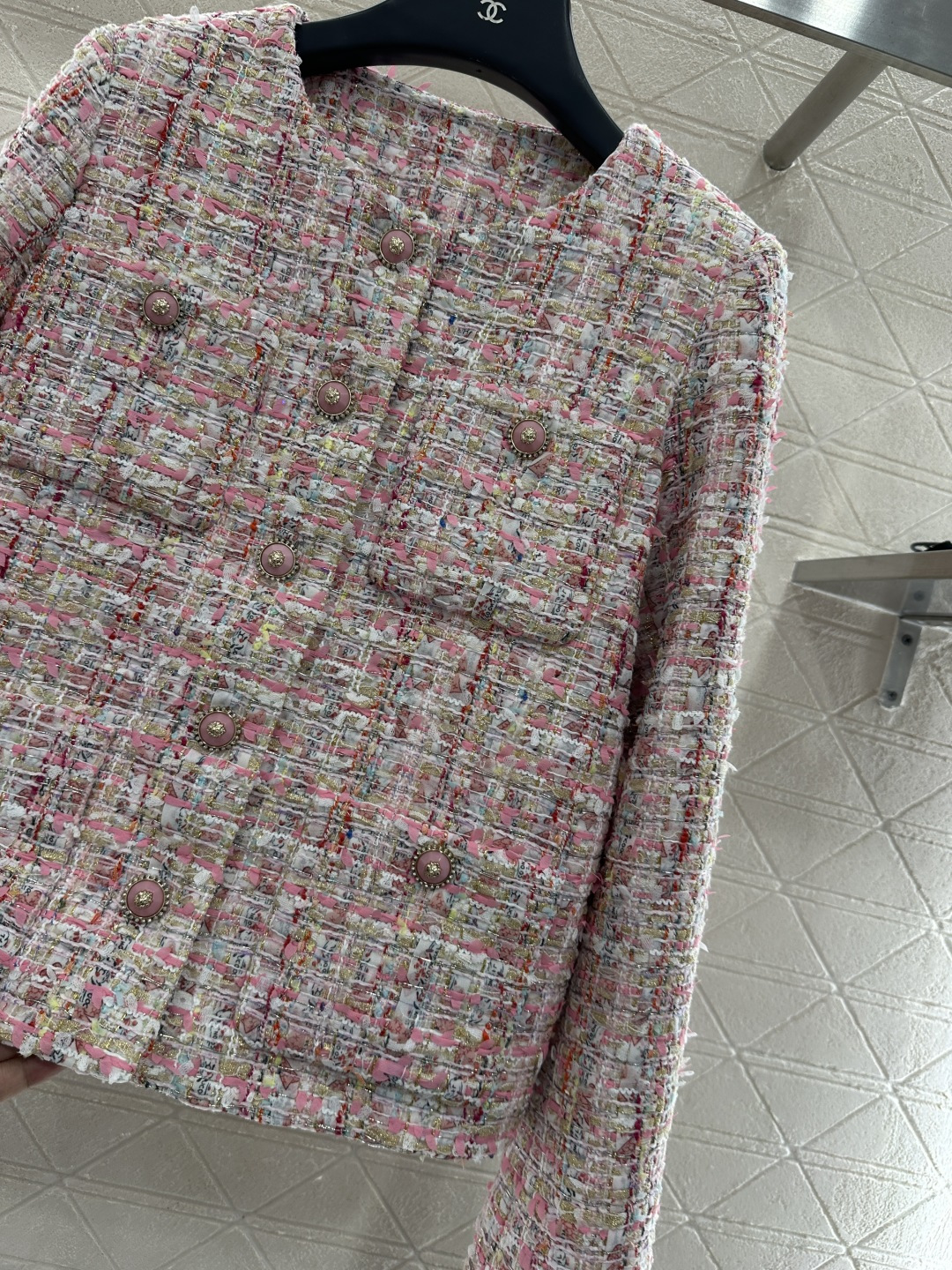 ♥Chane*♥2025新品上架 粗纺圆领洋装外套定制YB进口粗纺羊毛呢材质 肌理明显 毛料肉眼可见 质