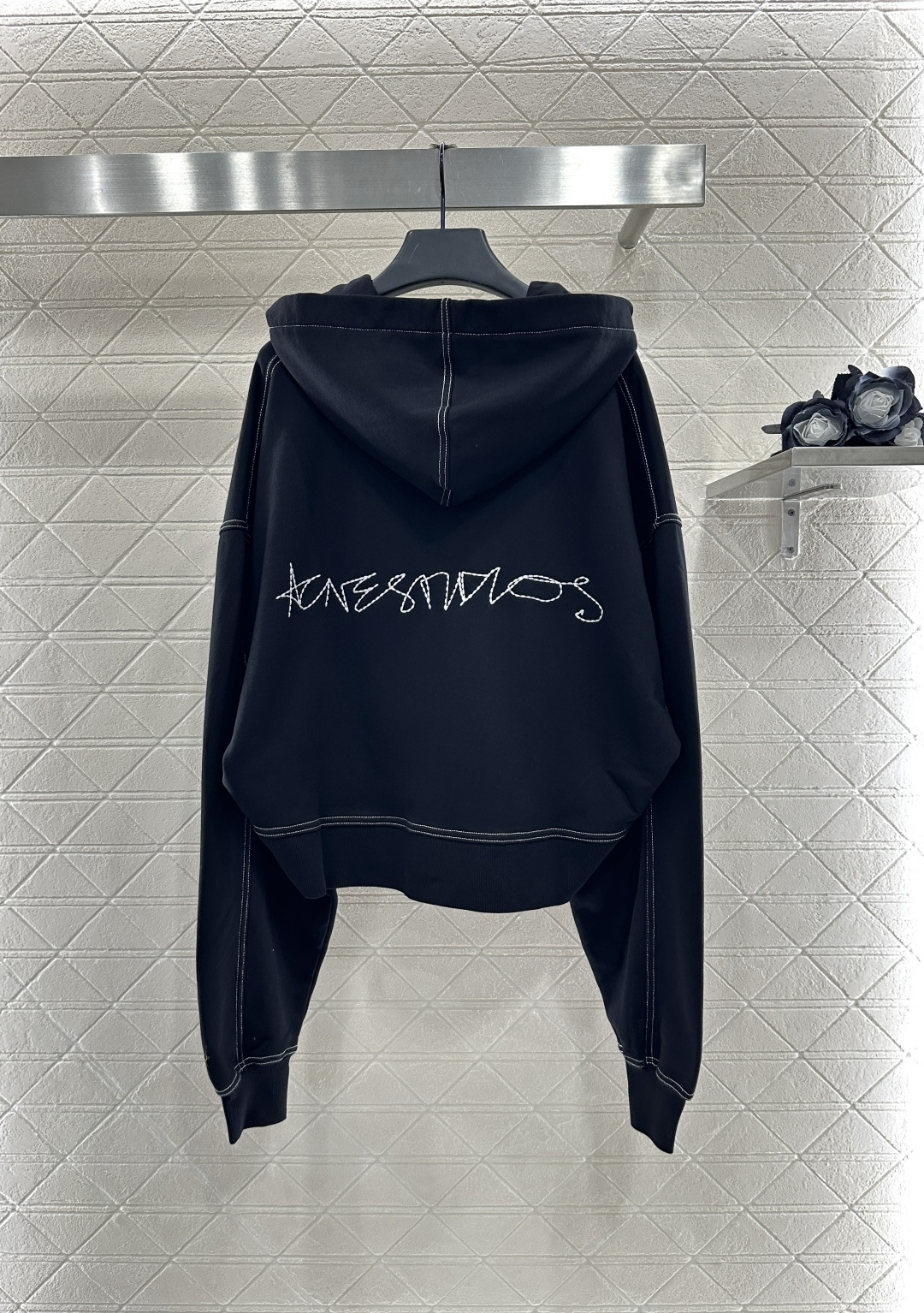 ♥Acne studio*♥2025新品上架 加绒连帽拉链廓形外套定制YB斜纹全棉材质 质感光泽 品相高