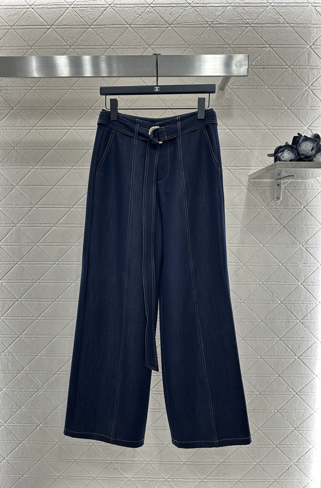 ♥Dio*♥2025新品上架 拼接牛仔衬衣长裤套装定制YB斜纹棉牛仔材质 多重水洗 呈现出挺括质感 翻领