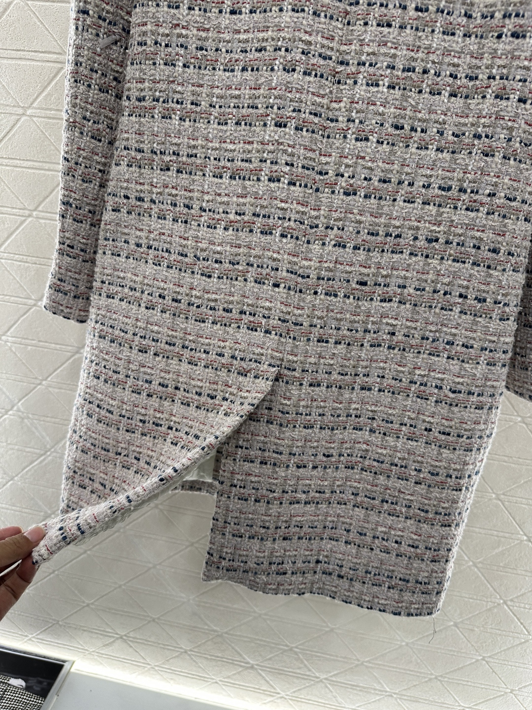 ♥Loro Plan*♥2025新品上架 粗纺彩点洋装长款大衣定制YB进口精仿羊毛呢材质 肌理明显 毛料