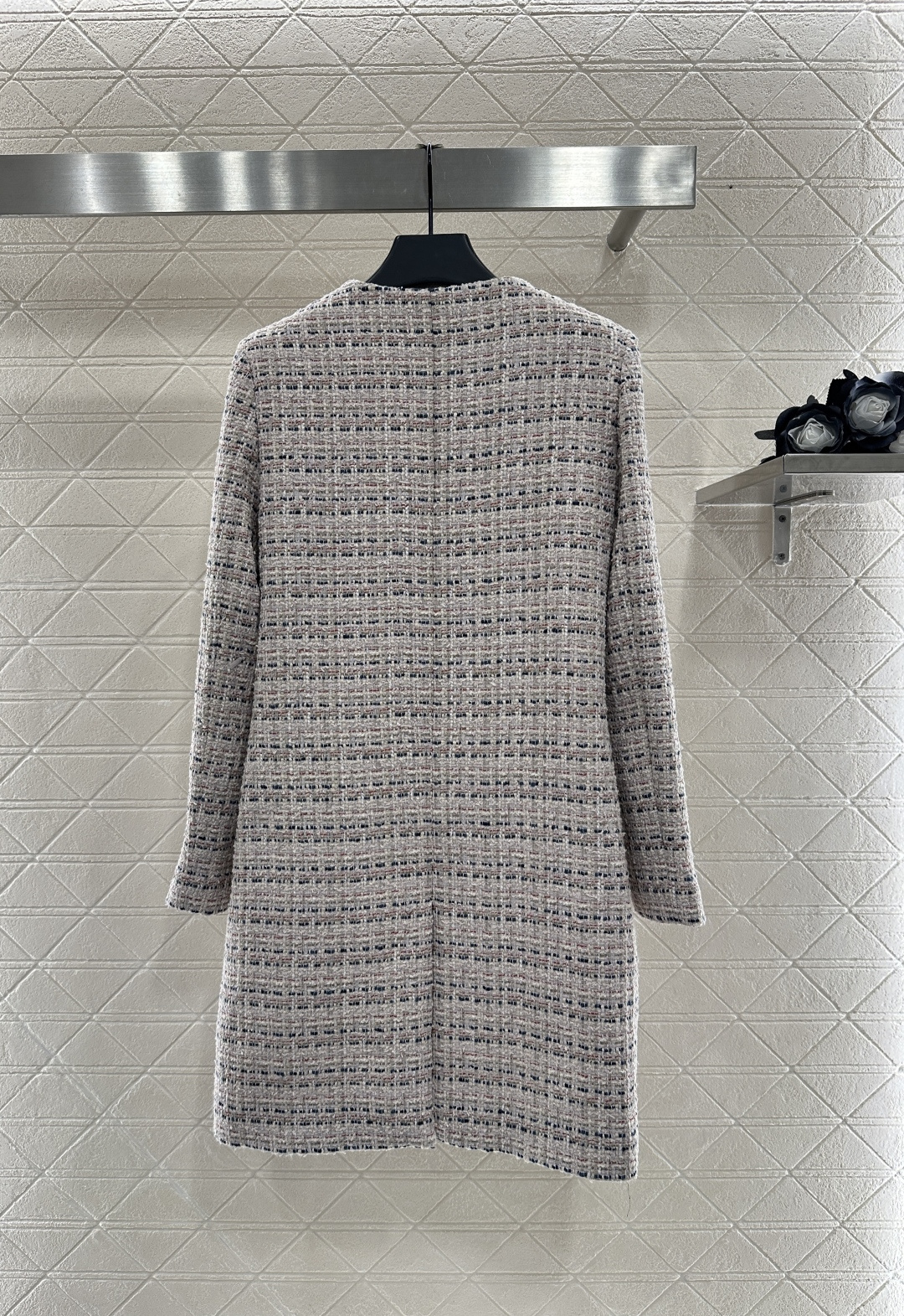 ♥Loro Plan*♥2025新品上架 粗纺彩点洋装长款大衣定制YB进口精仿羊毛呢材质 肌理明显 毛料