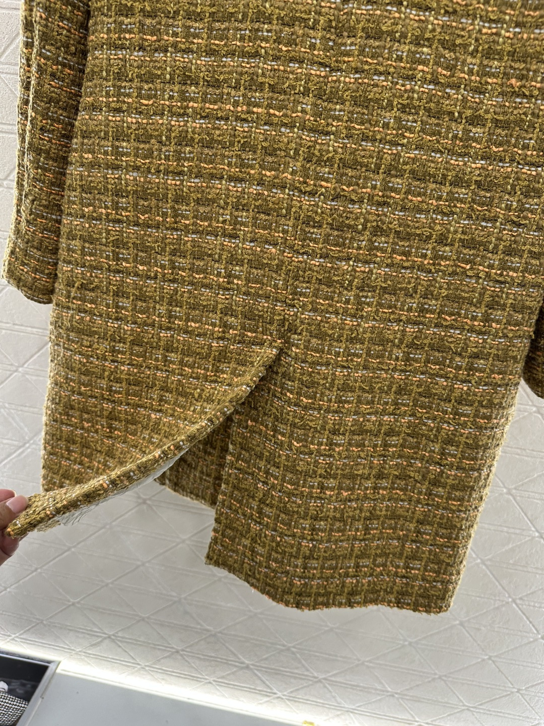 ♥Loro Plan*♥2025新品上架 粗纺彩点洋装长款大衣定制YB进口精仿羊毛呢材质 肌理明显 毛料