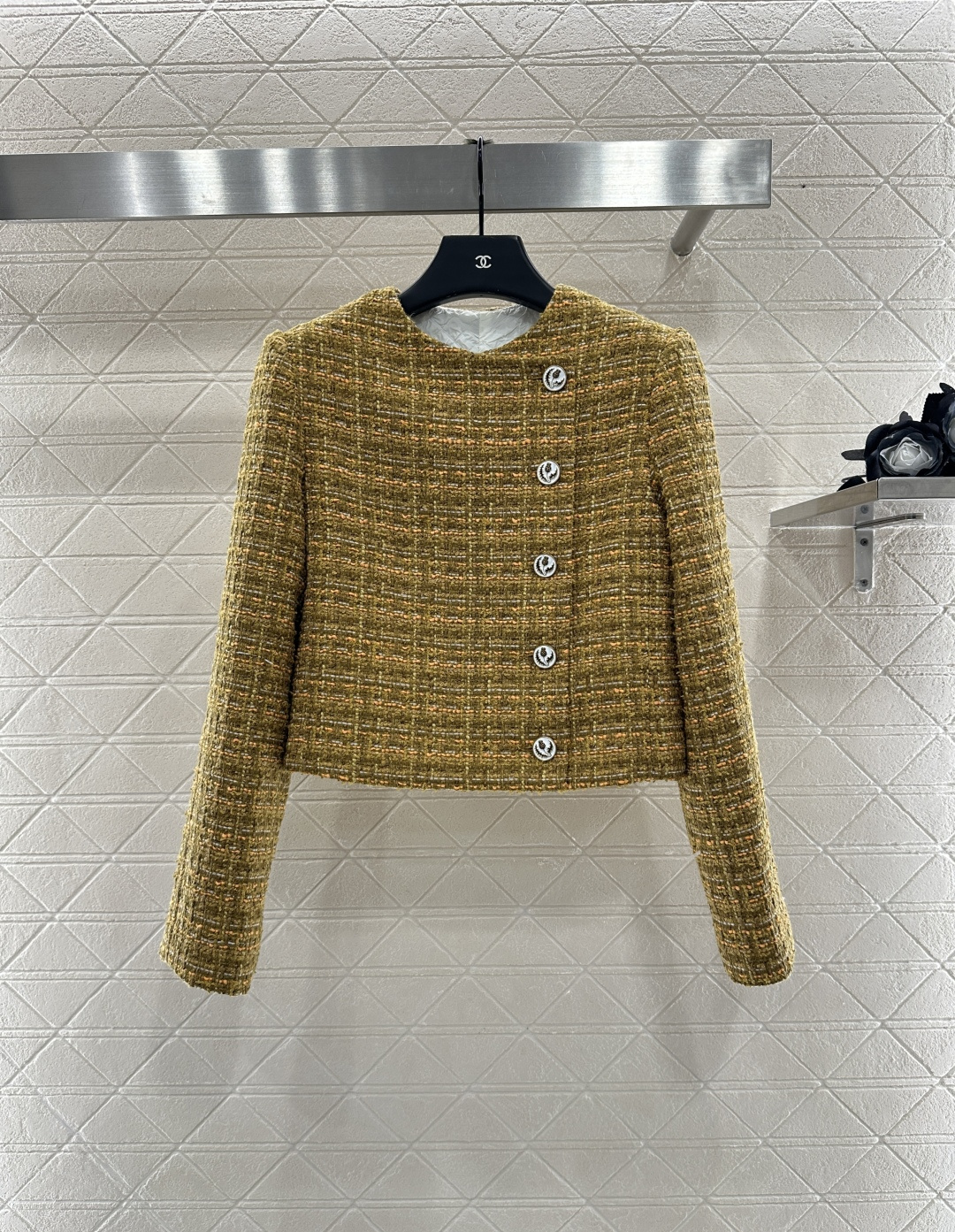 ♥Loro Plan*♥2025新品上架 圆领斜襟洋装百褶短裙套装定制YB进口粗纺羊毛呢材质 质感高级 