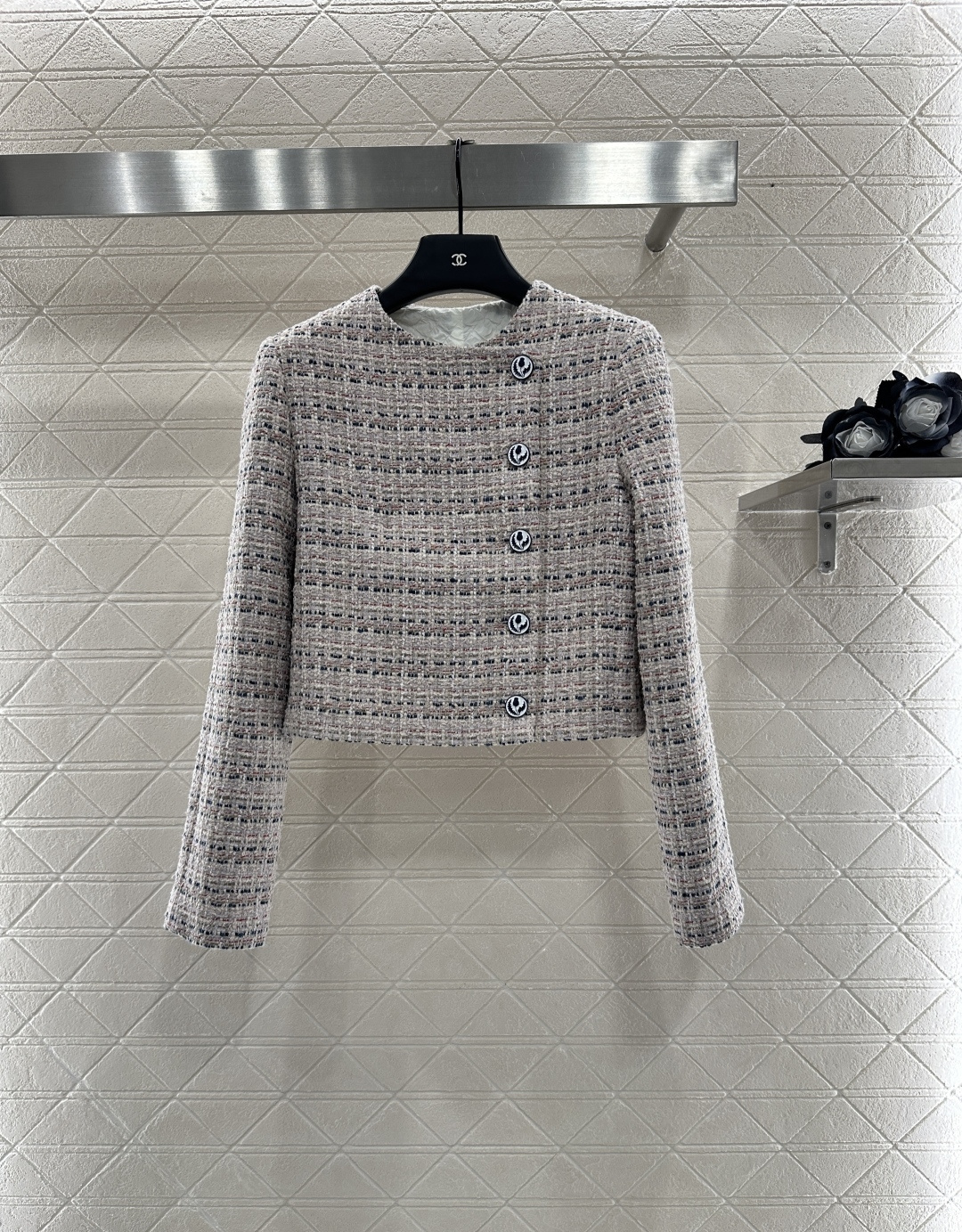 ♥Loro Plan*♥2025新品上架 圆领斜襟洋装百褶短裙套装定制YB进口粗纺羊毛呢材质 质感高级 