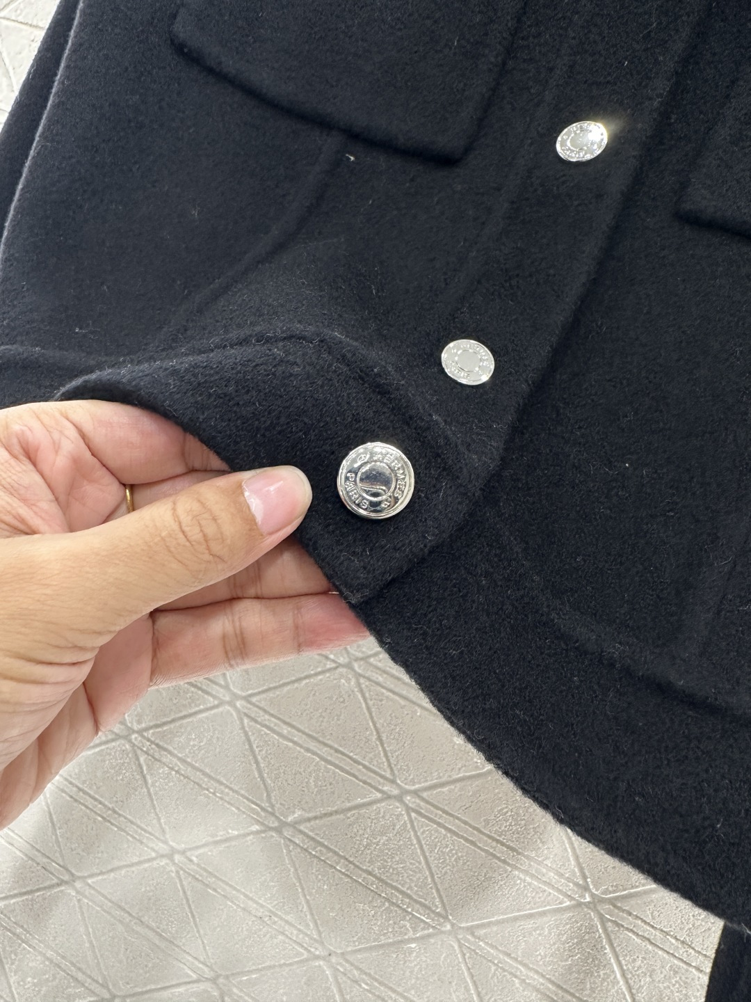 ♥Herme*♥2025新品上架 手工双面尼外套定制YB百分百羊绒材质 手工双面尼处理 肌理明显 质感突