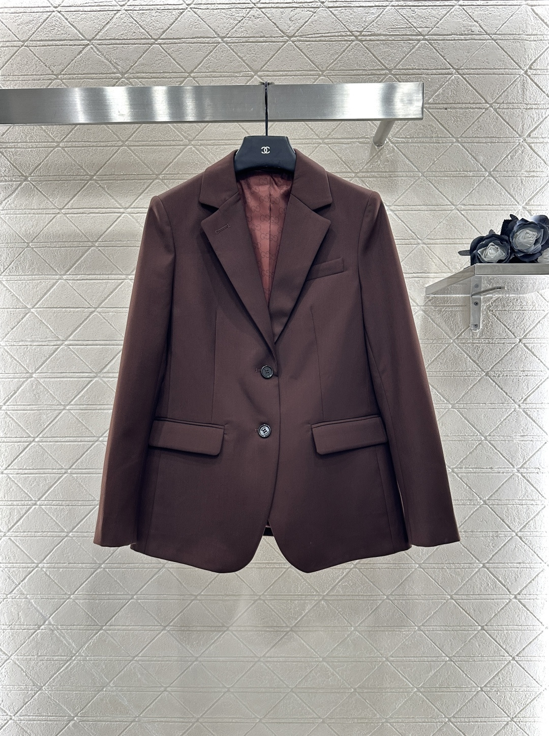 ♥Gucc*♥2025新品上架 正肩翻领西装外套长裤套装定制YB进口材质 质感光泽高级 垂顺有型 正肩廓