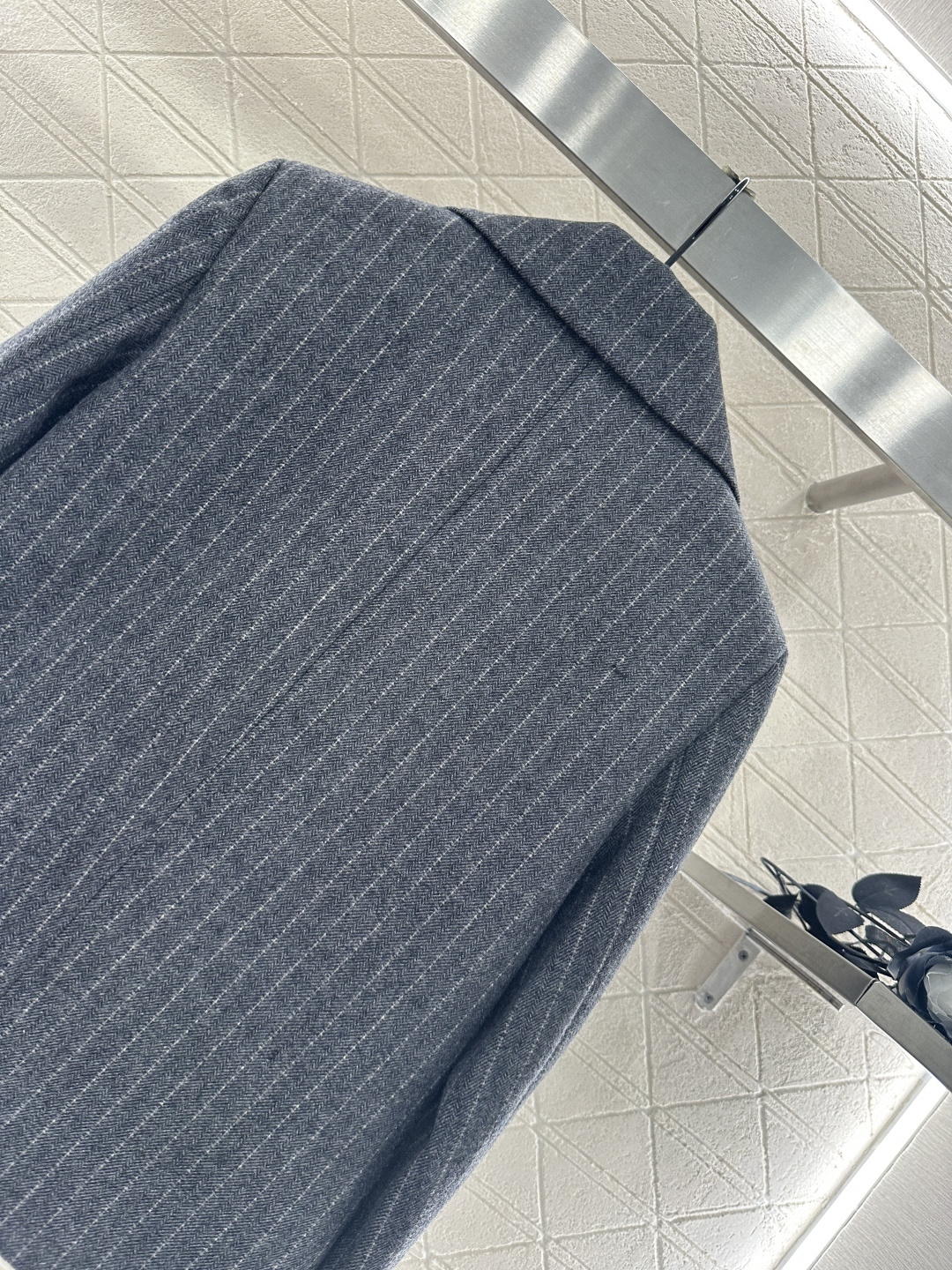 ♥Dio*♥2025新品上架 大翻领条纹西装外套定制YB进口棉毛材质 质感光泽高级 垂顺有型 正肩加宽大