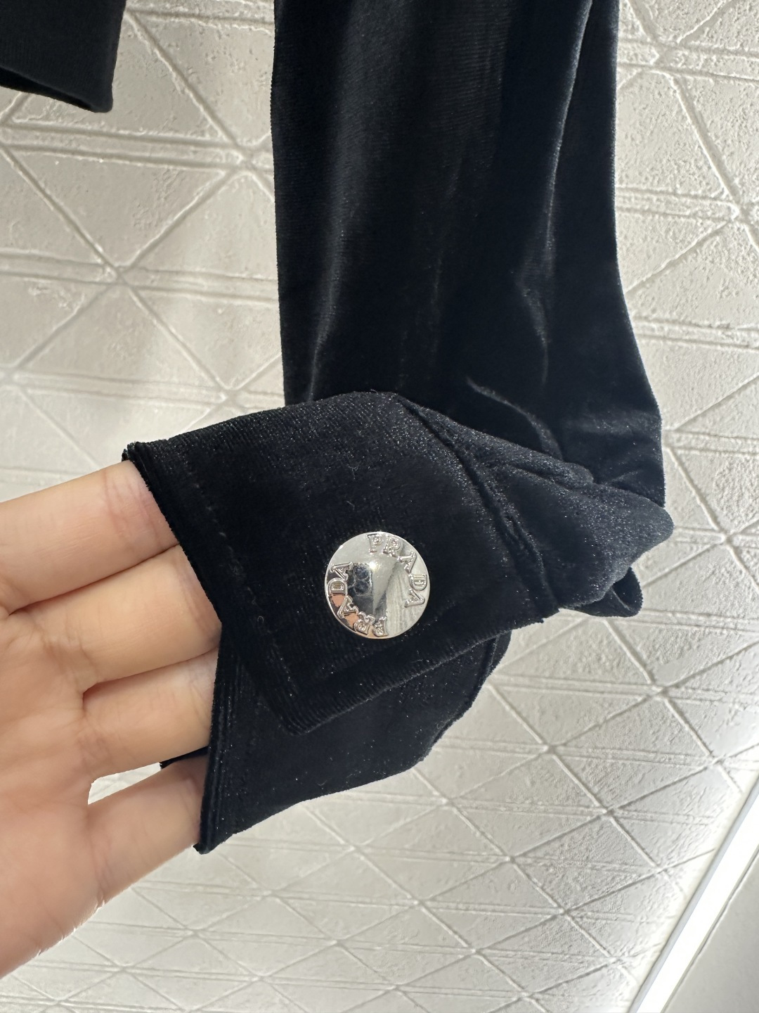 ♥Prad*♥2025新品上架 连帽休闲外套长裤套装定制YB进口丝绒材质 质感光泽 品相高级 常规连帽外