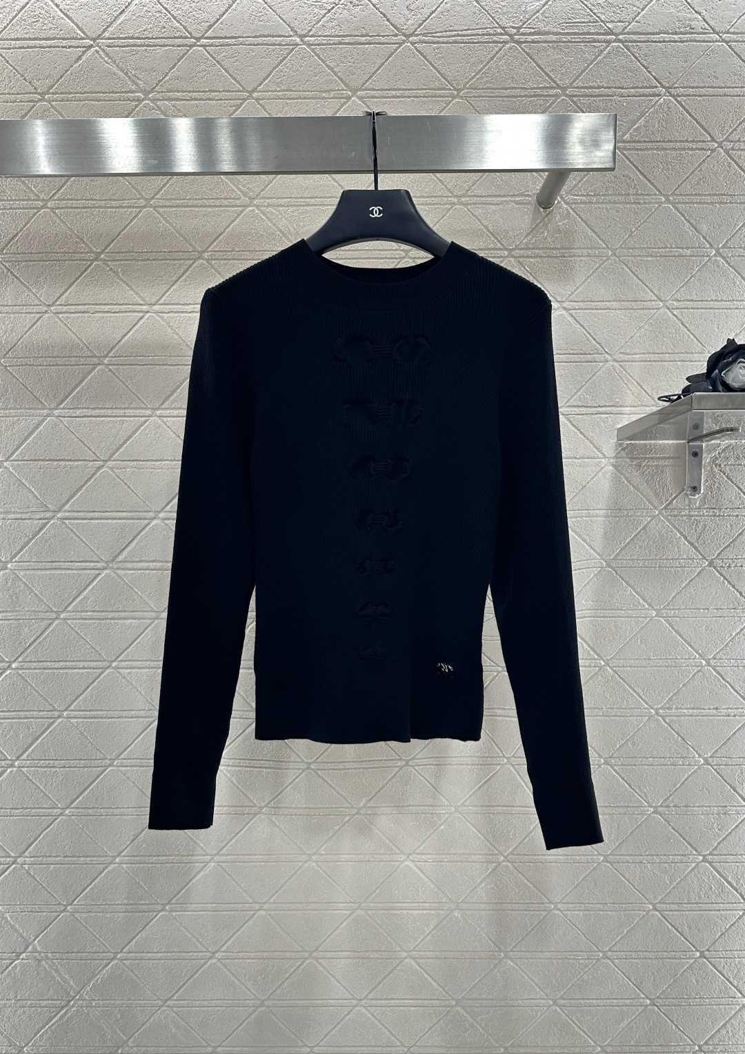 ♥Chane*♥2025新品上架 蝴蝶结长袖毛衣定制YB棉毛纱线织造 柔软细腻 质感舒适 圆领针织长袖 