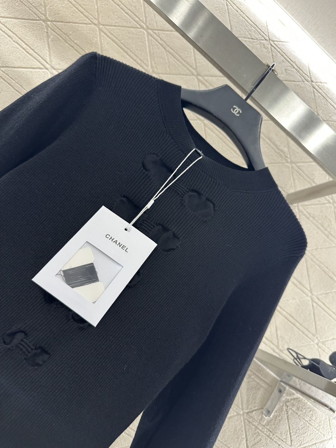 ♥Chane*♥2025新品上架 蝴蝶结长袖毛衣定制YB棉毛纱线织造 柔软细腻 质感舒适 圆领针织长袖 