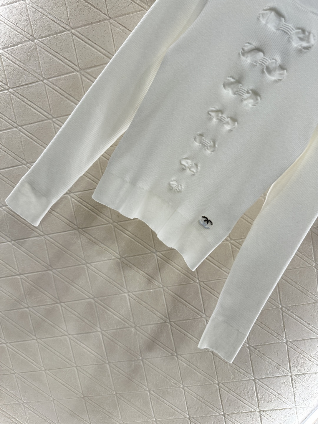 ♥Chane*♥2025新品上架 蝴蝶结长袖毛衣定制YB棉毛纱线织造 柔软细腻 质感舒适 圆领针织长袖 