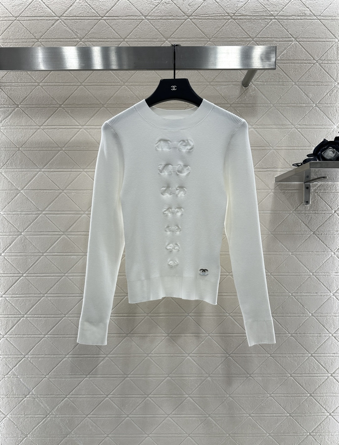 ♥Chane*♥2025新品上架 蝴蝶结长袖毛衣定制YB棉毛纱线织造 柔软细腻 质感舒适 圆领针织长袖 