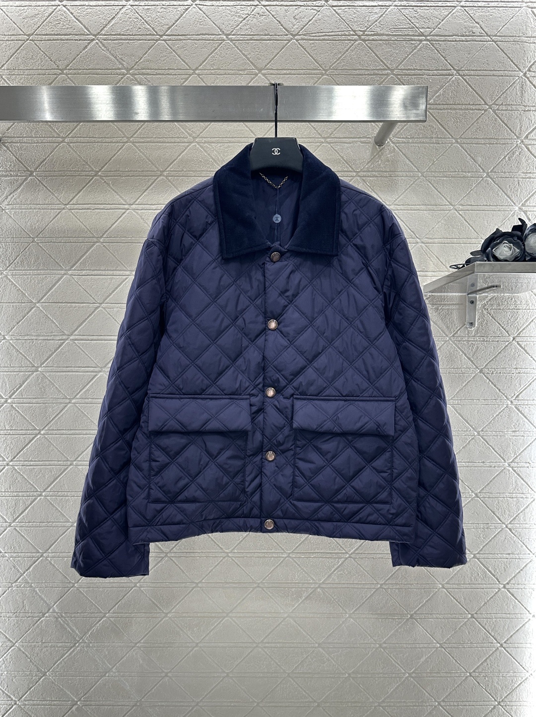 ♥ Louis vuitto*♥2025新品上架 菱格翻领棉服外套定制YB进口防风防水尼龙材质 品相还原