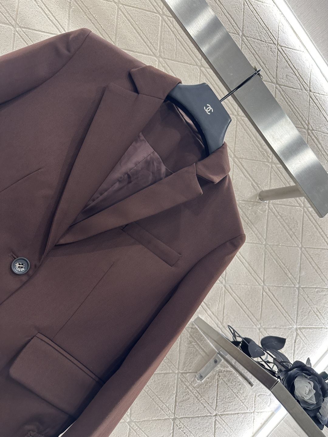 ♥Loew*♥2025新品上架 撞色西装外套长裤套装定制YB进口材质 质感光泽高级 垂顺有型 正肩廓形西