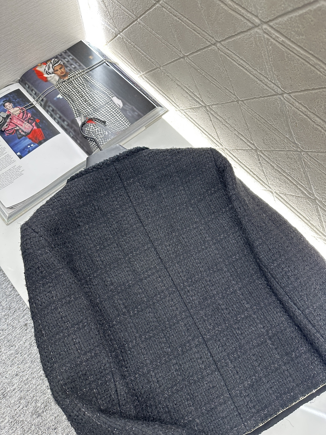 ♥Chane*♥2025新品上架 圆领银丝捆边编织洋装定制YB进口粗纺羊毛呢材质 质感高级 品相十足 小