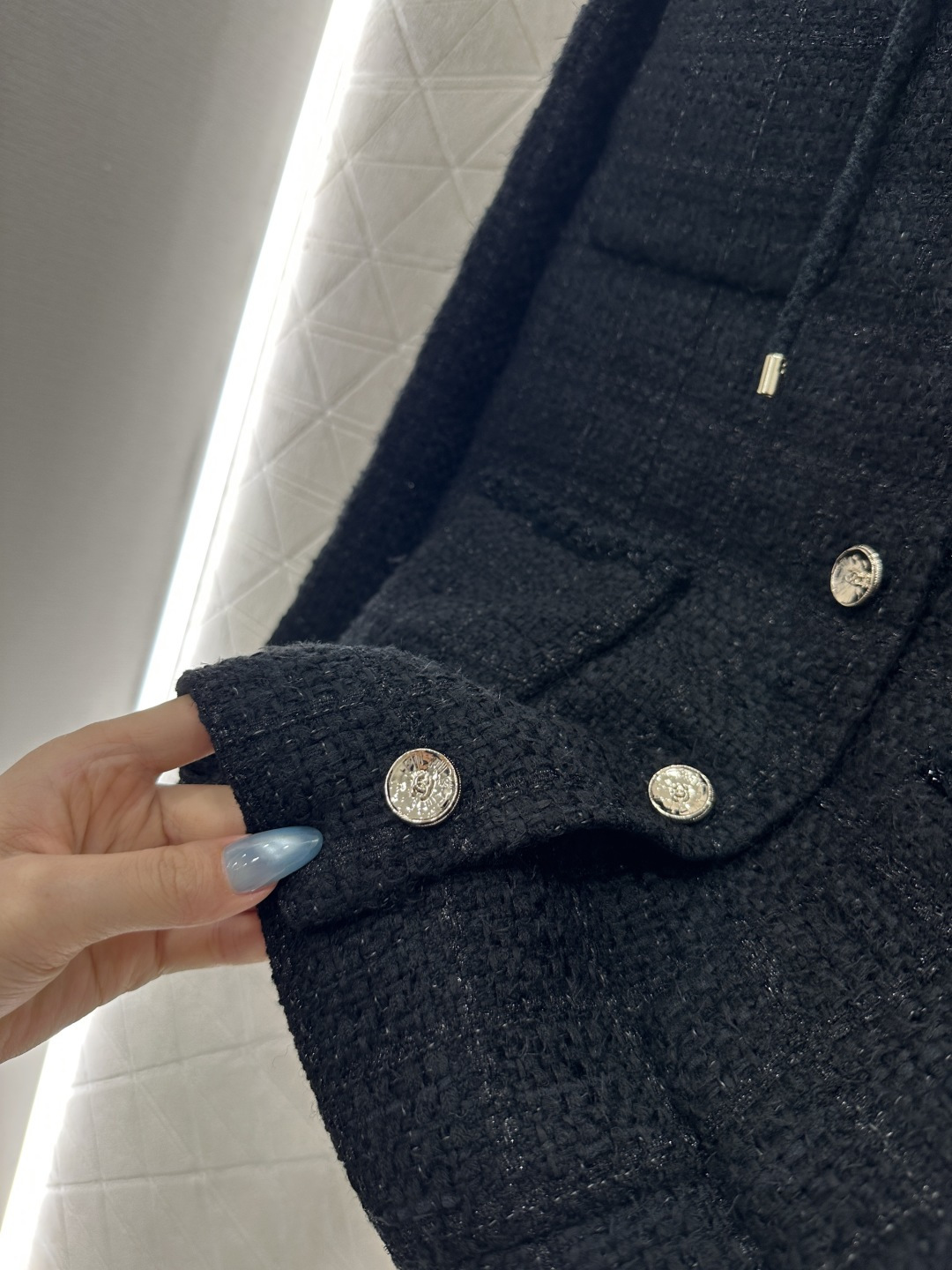 ♥Chane*♥2025新品上架 可拆卸连帽洋装编织外套定制YB进口毛呢粗纺材质 肌理明显 质感上乘 经