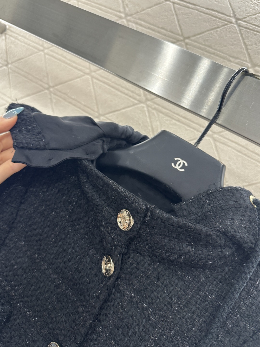 ♥Chane*♥2025新品上架 可拆卸连帽洋装编织外套定制YB进口毛呢粗纺材质 肌理明显 质感上乘 经