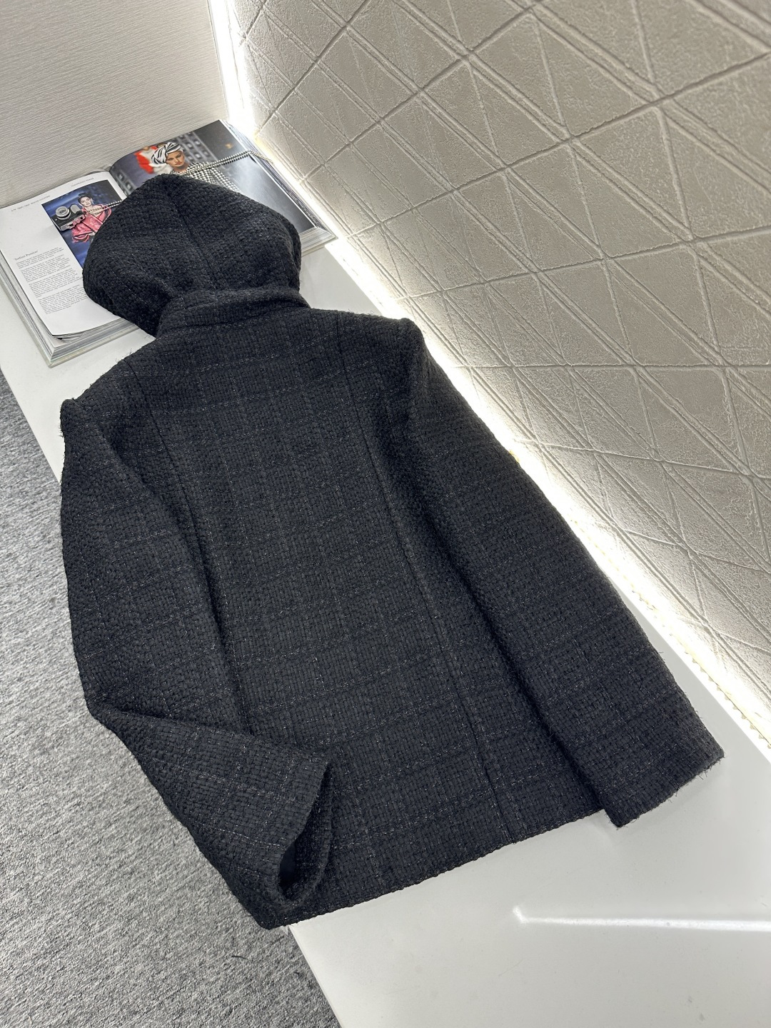 ♥Chane*♥2025新品上架 可拆卸连帽洋装编织外套定制YB进口毛呢粗纺材质 肌理明显 质感上乘 经