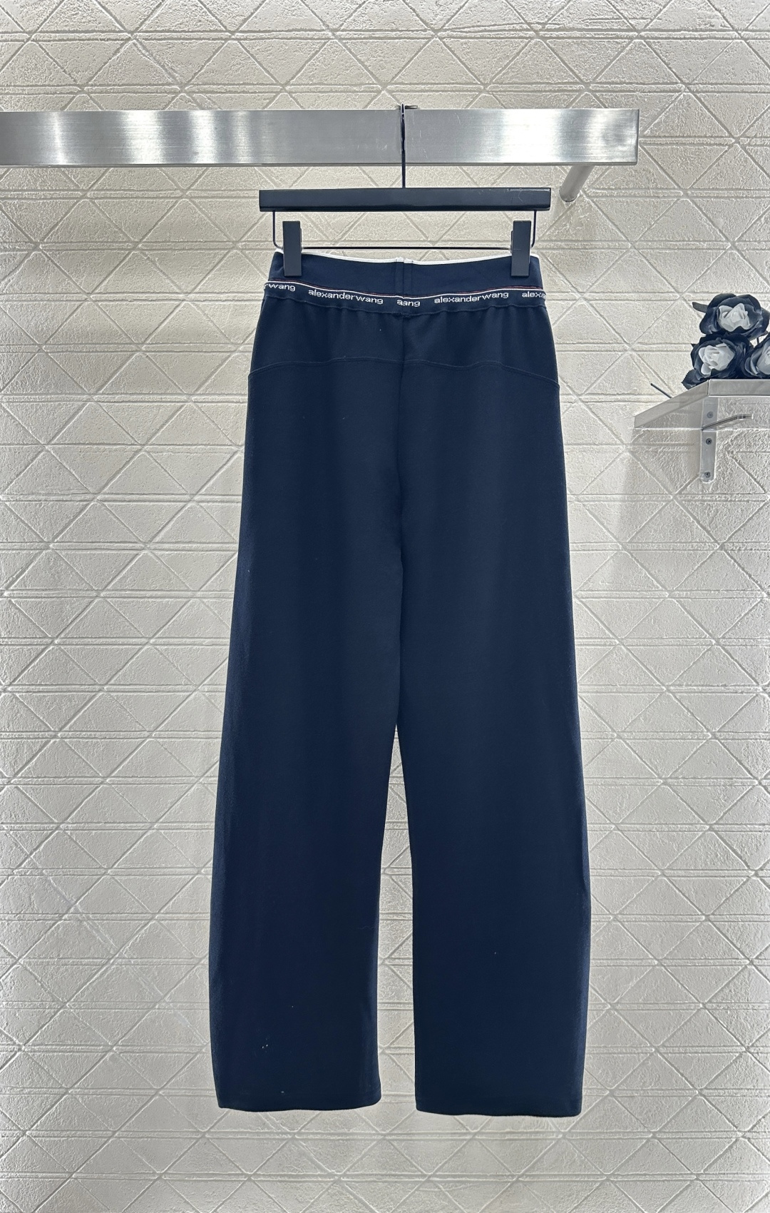 ♥Alexander wan*♥2025新品上架 抽绳织带阔腿长裤定制YB进口锦纶材质，面料柔挺舒适，垂