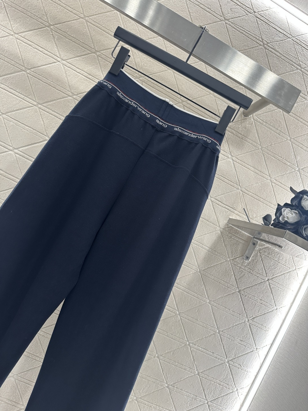 ♥Alexander wan*♥2025新品上架 抽绳织带阔腿长裤定制YB进口锦纶材质，面料柔挺舒适，垂