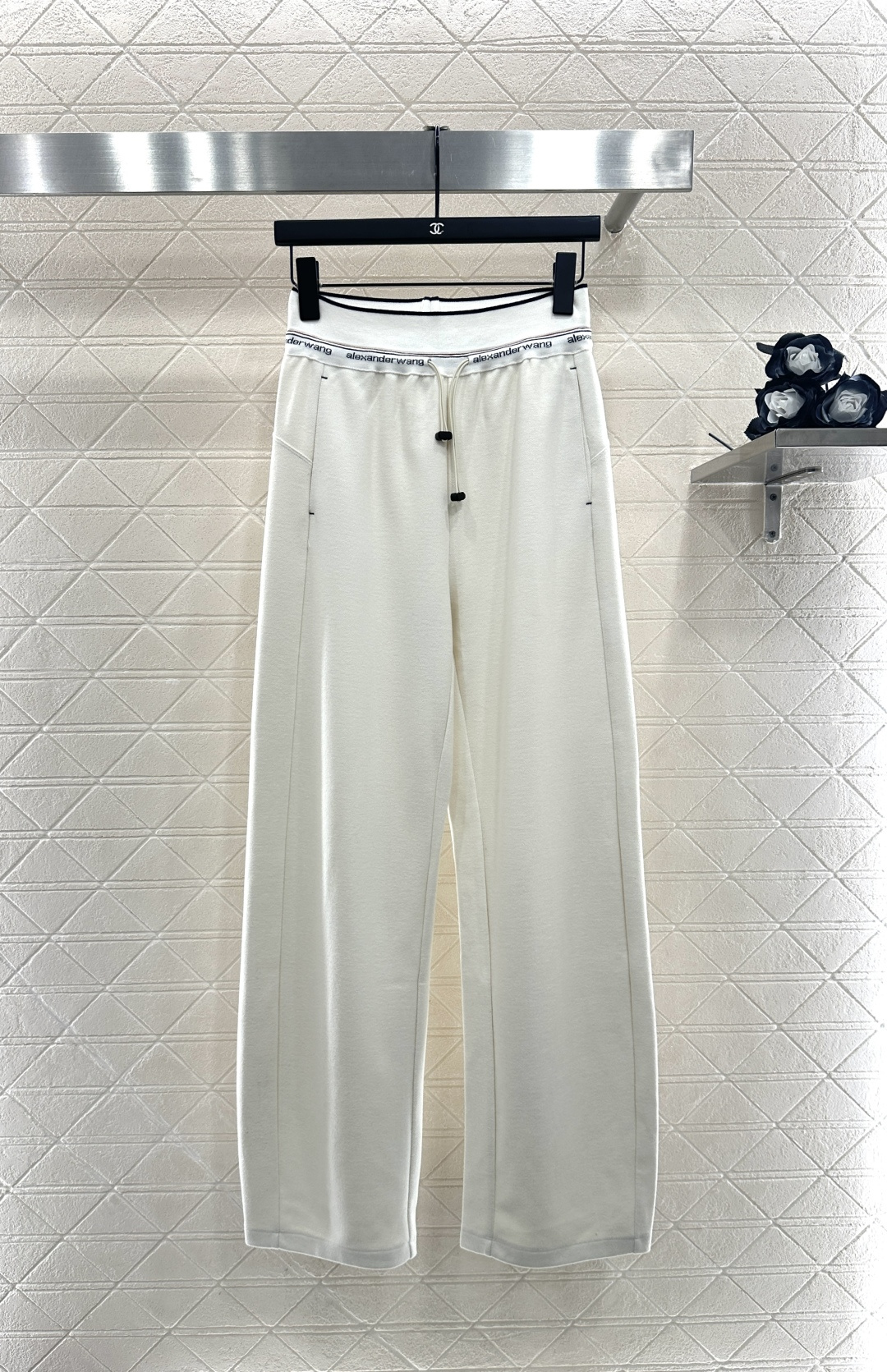 ♥Alexander wan*♥2025新品上架 抽绳织带阔腿长裤定制YB进口锦纶材质，面料柔挺舒适，垂
