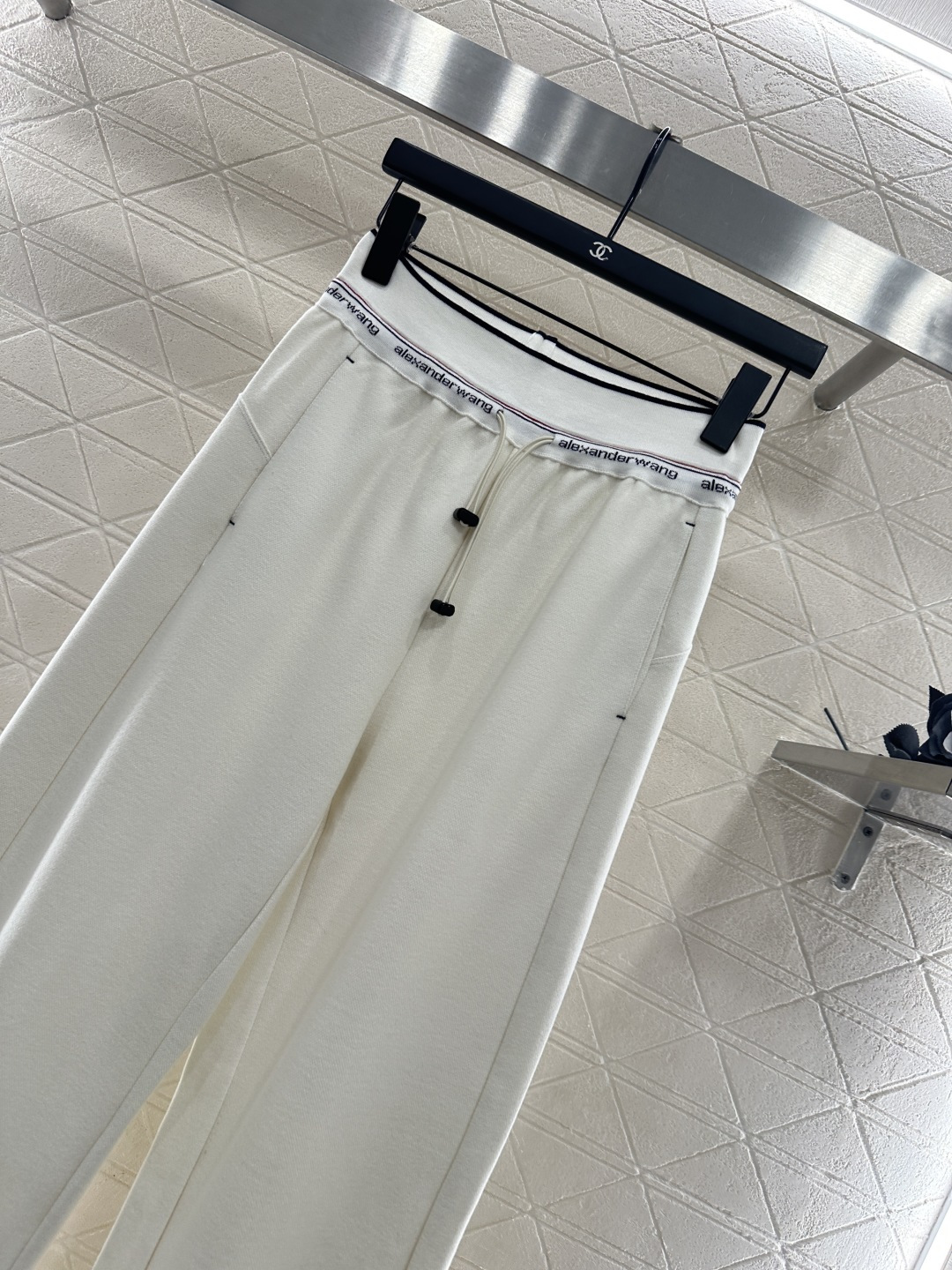 ♥Alexander wan*♥2025新品上架 抽绳织带阔腿长裤定制YB进口锦纶材质，面料柔挺舒适，垂