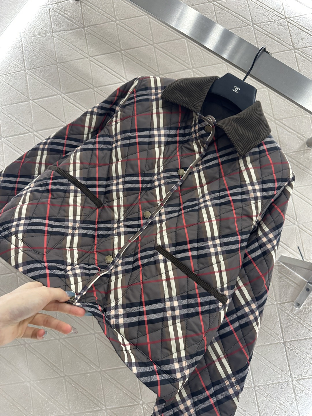 ♥BBR*♥2025新品上架 格纹棉服外套定制YB进口防风防水尼龙材质，其工艺还原，升级材质，提升秋冬御