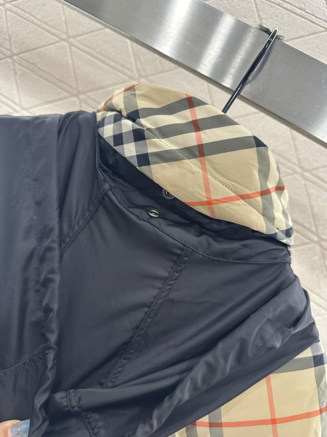 ♥BBR*♥2025新品上架 隐藏可拆卸连帽格纹羽绒服定制YB防风防水尼龙材质，质感上乘，隐藏可拆卸连帽