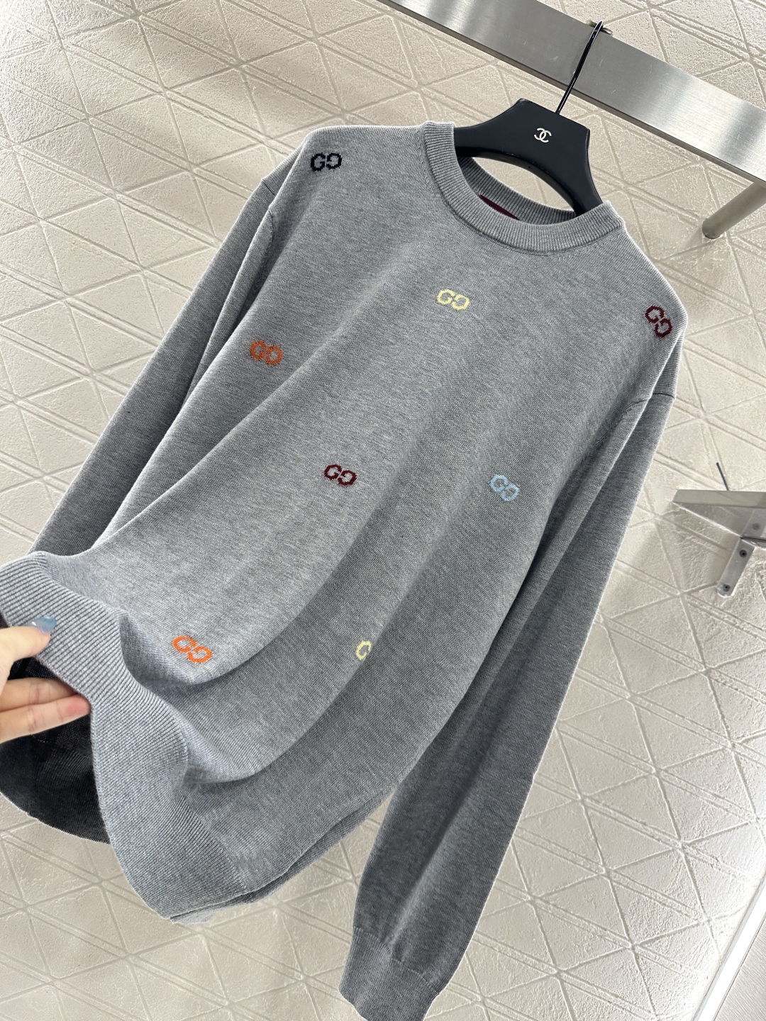 Gucci Wool Blend Sweater with Multicolor GG Motif, Crew Neck, Long Sleeve 7 cmp i1759407699673 2785 0 6