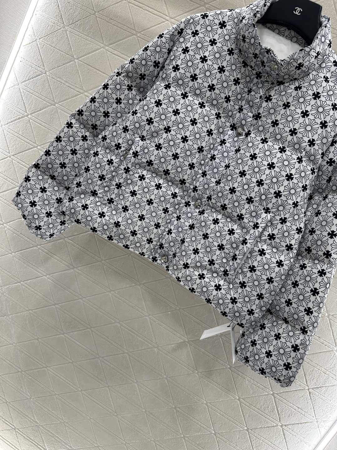 ♥Chrome heart*♥2025新品上架 十字架印花棉服定制YB防风防水尼龙材质，羽绒棉填充内里，