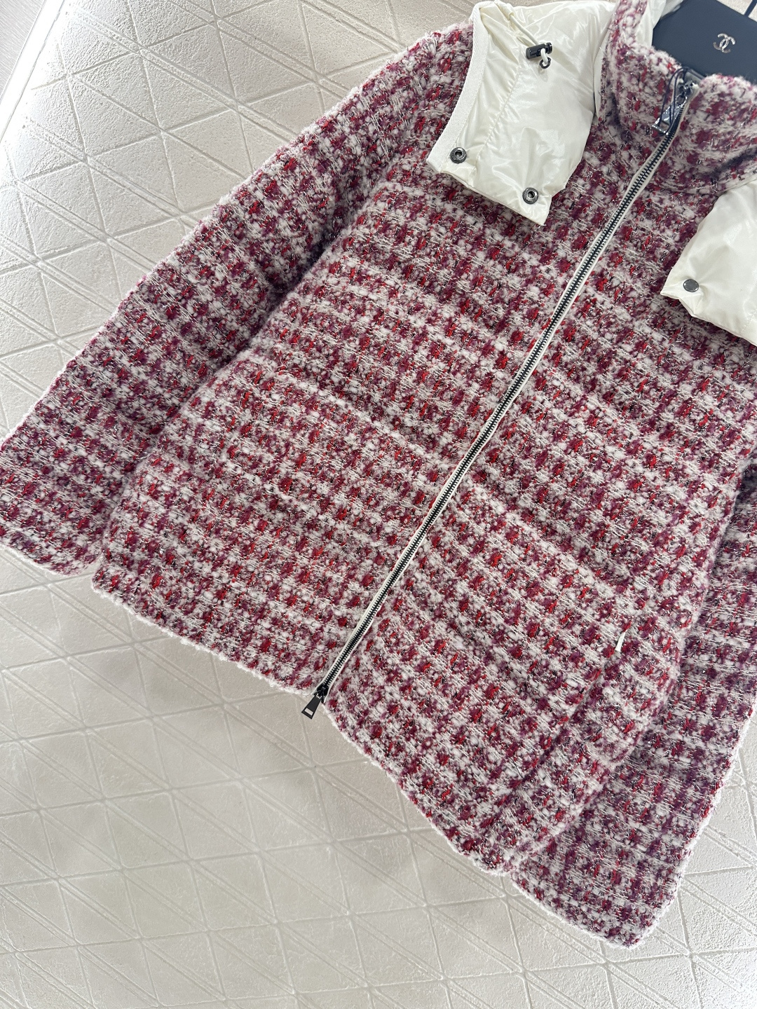 ♥Moncle*♥2025新品上架 可拆卸连帽毛呢羽绒服定制YB进口羊毛毛呢材质，其工艺还原，升级材质，