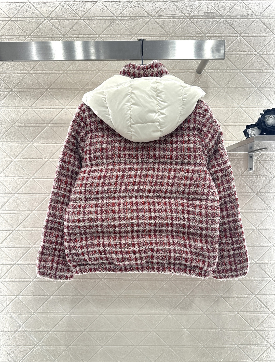 ♥Moncle*♥2025新品上架 可拆卸连帽毛呢羽绒服定制YB进口羊毛毛呢材质，其工艺还原，升级材质，