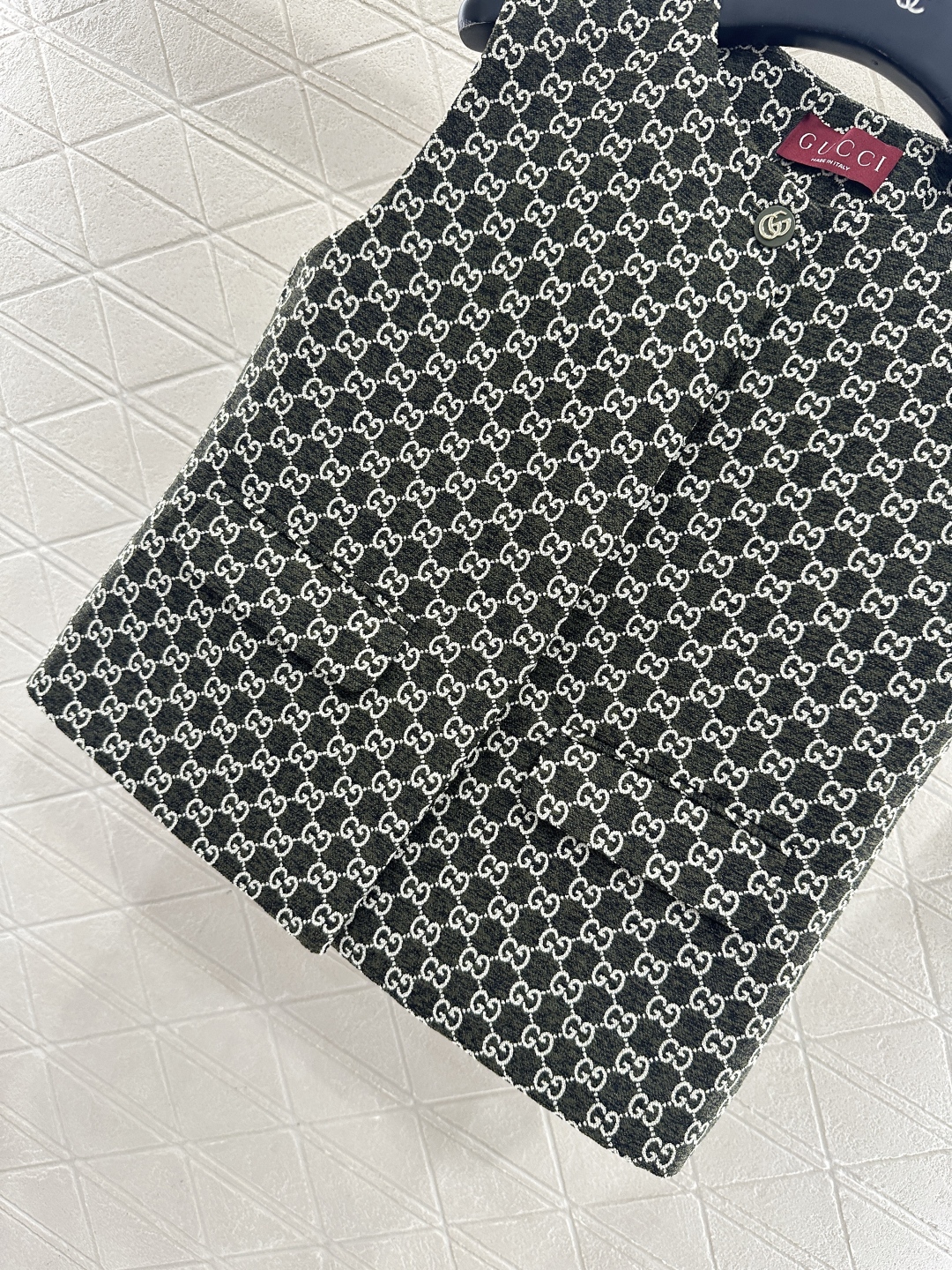 ♥Gucc*♥2025新品上架 圆领提花马甲短裙套装定制YB进口羊毛提花材质,成衣质感品相绝佳,马甲短裙