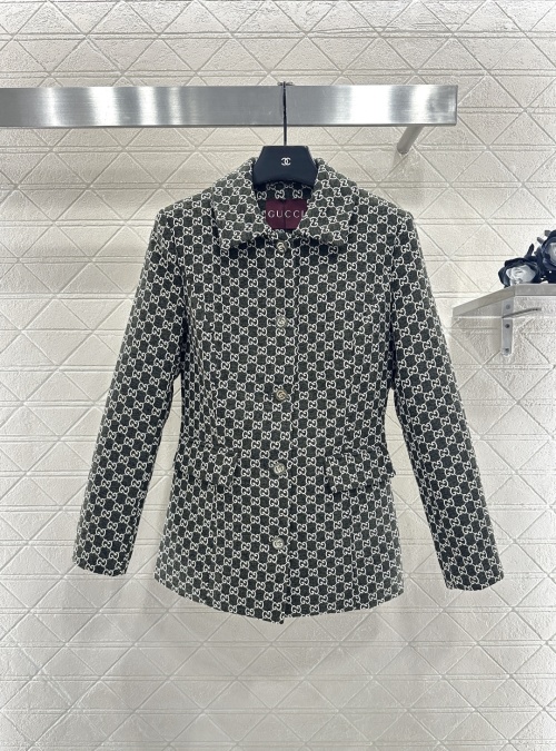 Gucci Wool Jacquard Blazer - Flap Pockets, Double G Button Closure 1 Gucci Wool Jacquard Blazer - Flap Pockets, Double G Button Closure