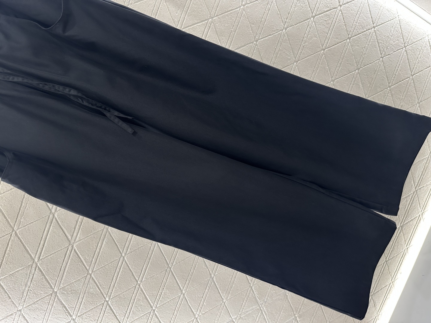 ♥Prad*♥2025新品上架 拼接撞色织带阔腿长裤定制YB斜纹全棉材质，质感光泽，垂顺舒适，阔腿抽绳工