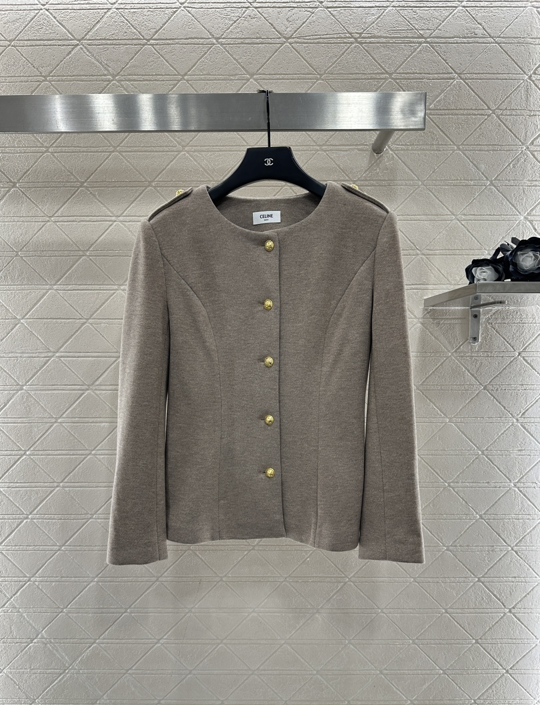 ♥Celin*♥2025新品上架 圆领西服洋装外套长裤套装定制YB进口羊毛呢材质，质感光泽，品相高级，短