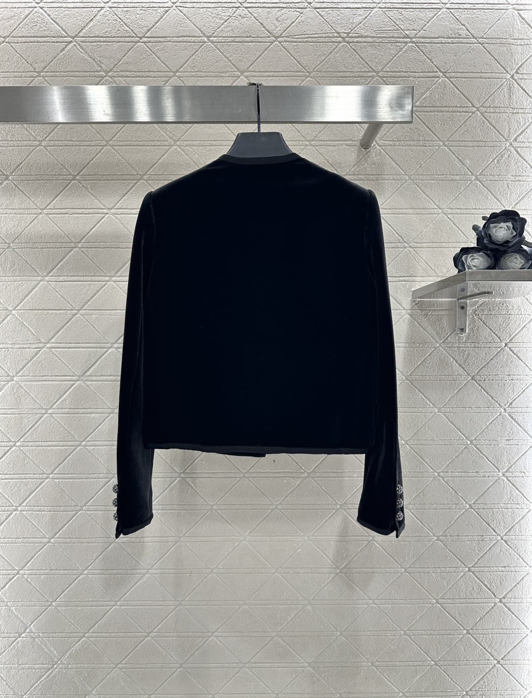 ♥Dio*♥2025新品上架 丝绒长袖单西外套定制YB进口丝绒材质，质感光泽，亲肤舒适，圆领单西外套裁剪