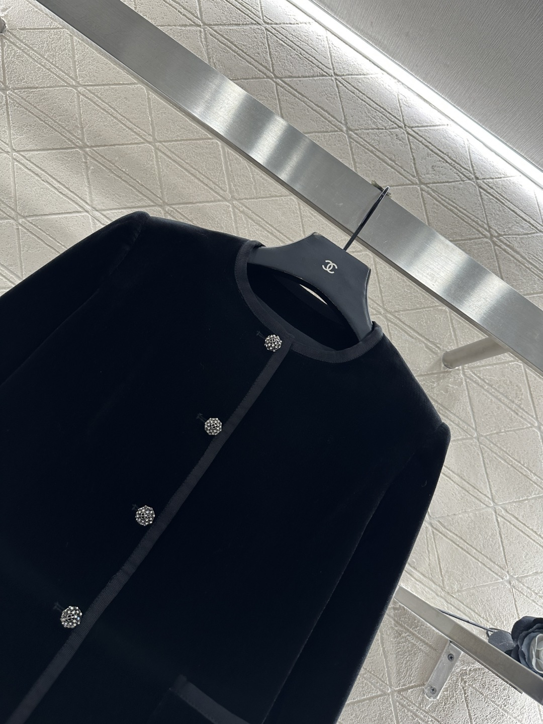 ♥Dio*♥2025新品上架 丝绒长袖单西外套定制YB进口丝绒材质，质感光泽，亲肤舒适，圆领单西外套裁剪