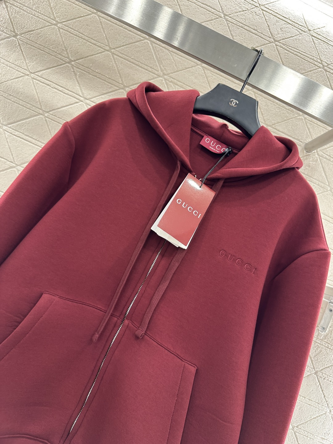 ♥Gucc*♥2025新品上架 连帽抽绳卫衣外套定制YB进口空气全棉材质，秋冬保暖舒适，挺括有型，连帽拉