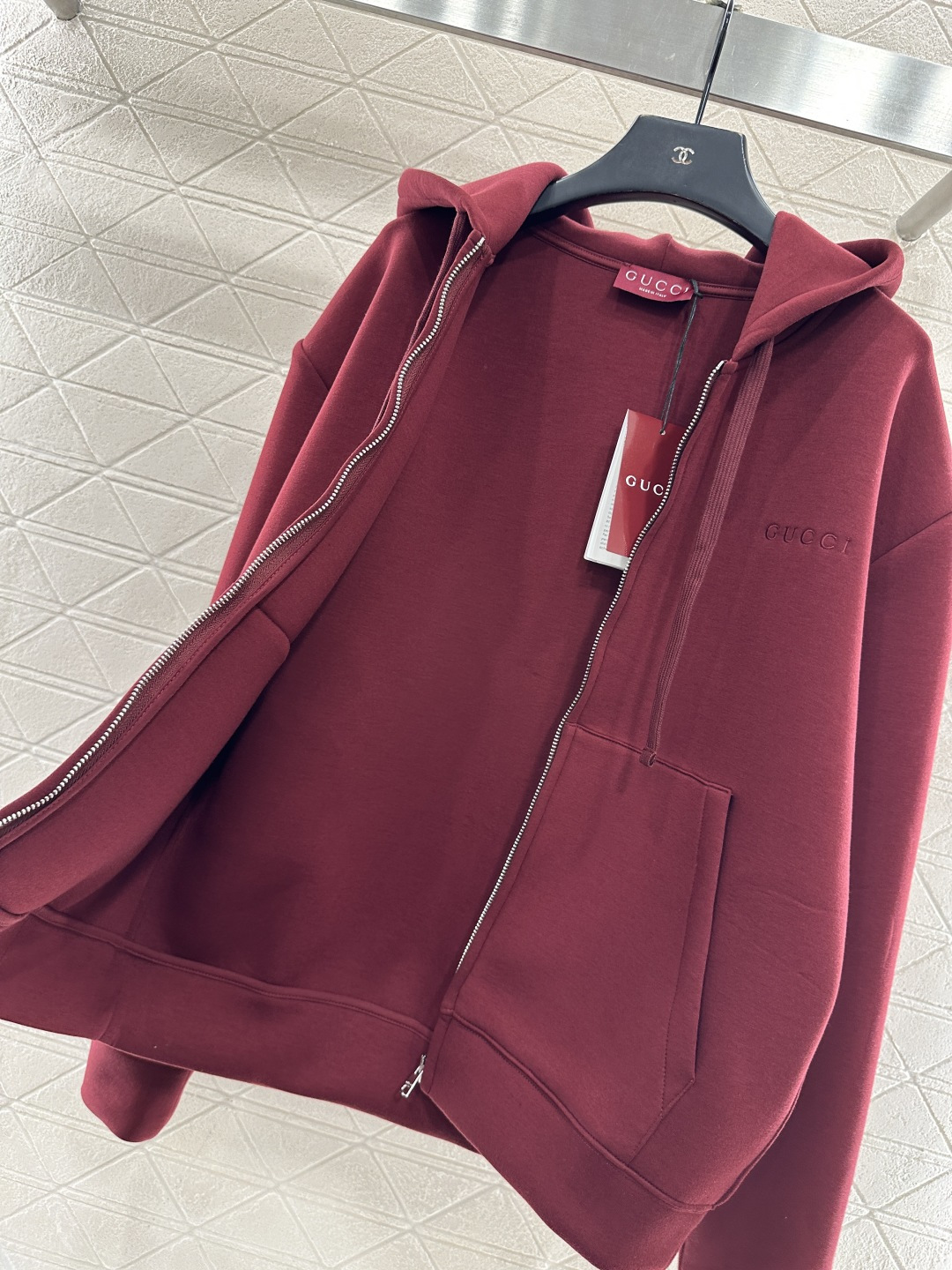 ♥Gucc*♥2025新品上架 连帽抽绳卫衣外套定制YB进口空气全棉材质，秋冬保暖舒适，挺括有型，连帽拉