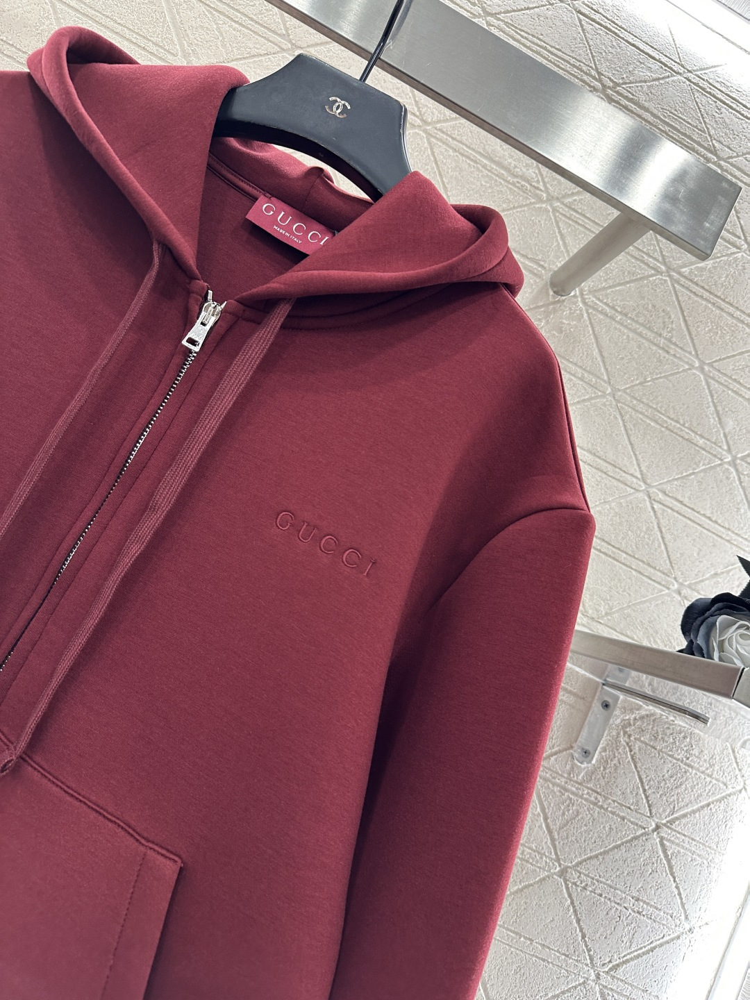 ♥Gucc*♥2025新品上架 连帽抽绳卫衣外套定制YB进口空气全棉材质，秋冬保暖舒适，挺括有型，连帽拉