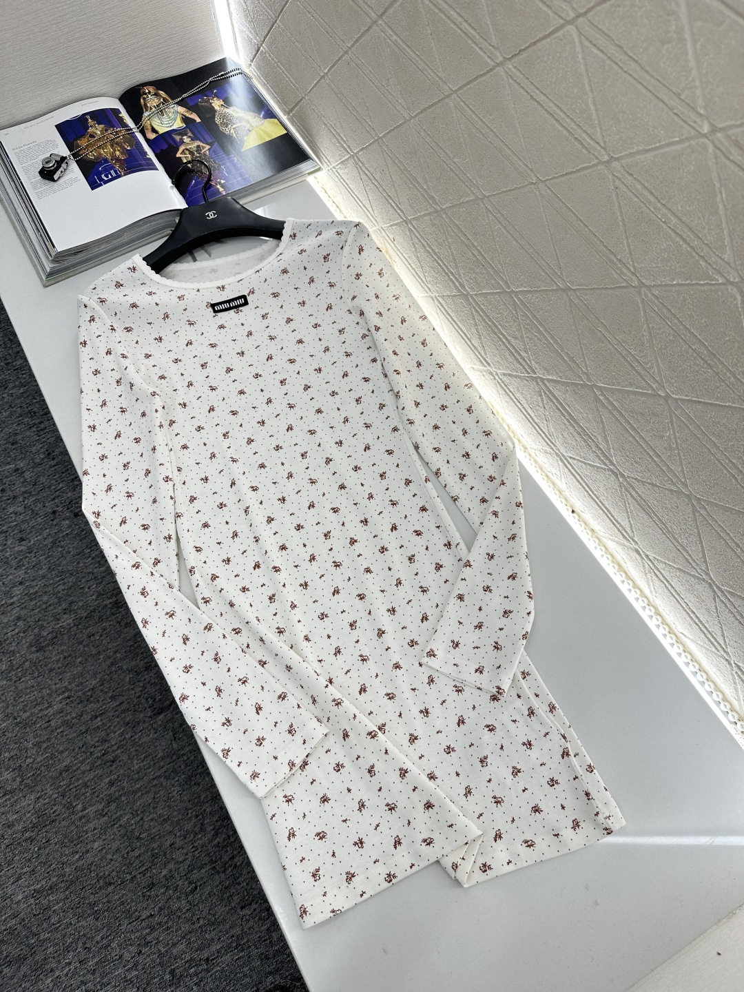 ♥Miuni*♥2025新品上架 修身圆领碎花连衣裙定制YB斜纹全棉材质，清透舒适，弹力十足，圆领长袖连