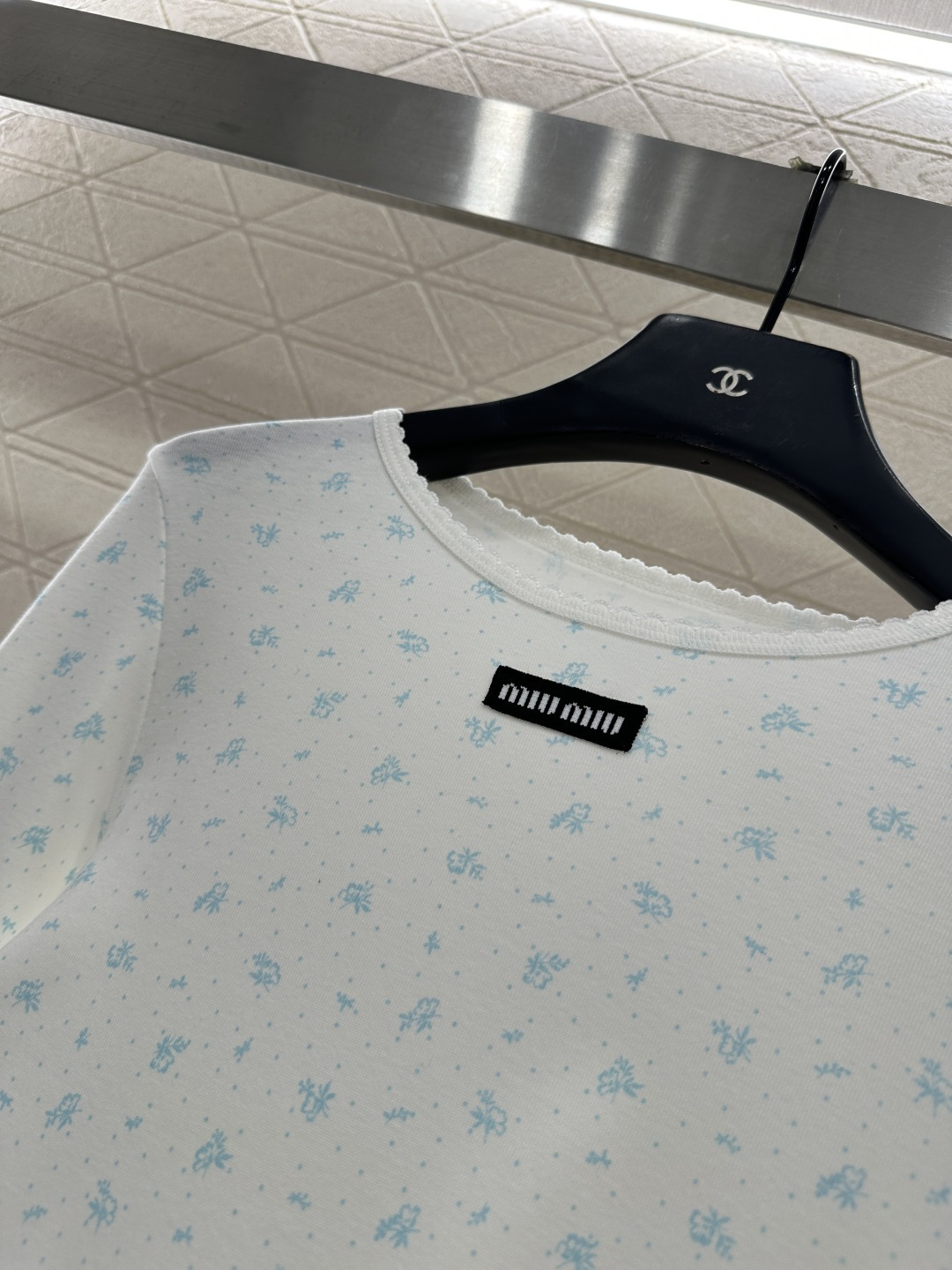 ♥Miuni*♥2025新品上架 修身圆领碎花连衣裙定制YB斜纹全棉材质，清透舒适，弹力十足，圆领长袖连