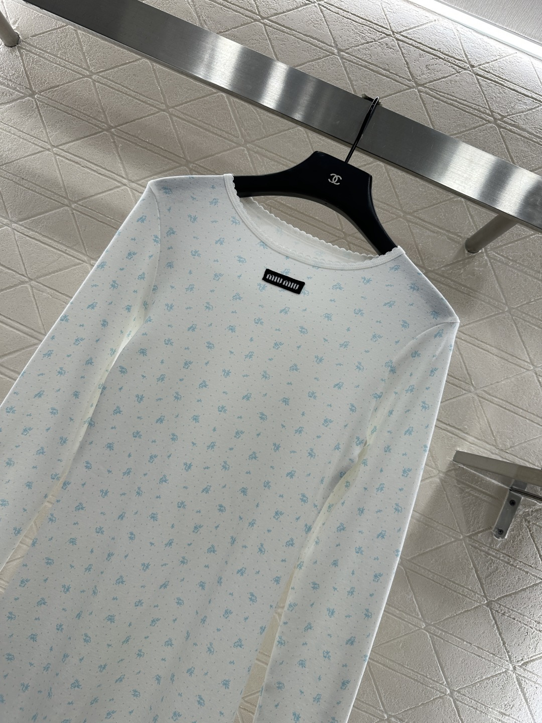 ♥Miuni*♥2025新品上架 修身圆领碎花连衣裙定制YB斜纹全棉材质，清透舒适，弹力十足，圆领长袖连